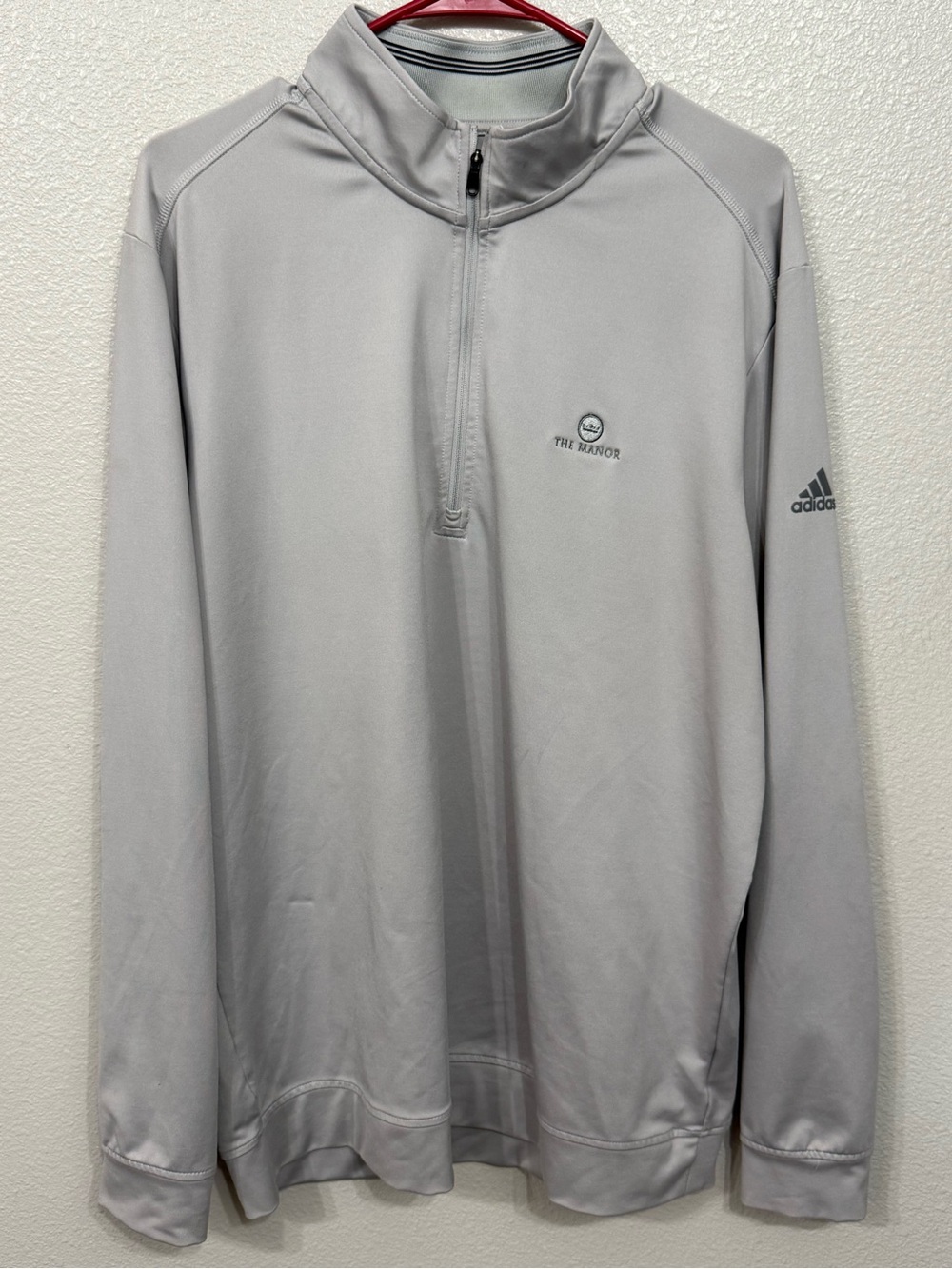 Adidas "The Manor" Golf Performance 1/4 Zip Gray L *Flawed